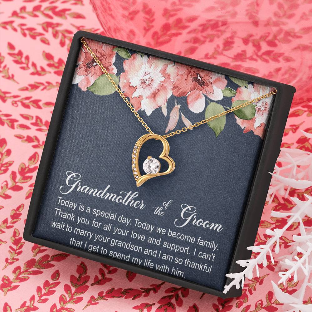 Grandmother of the Groom Gifts, Today Is A Special Day, Forever Love Heart Necklace For Women, Wedding Day Thank You Ideas From Bride