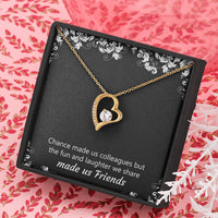 Load image into Gallery viewer, Retirement Gifts, Chance Made Us Colleagues, Happy Retirement Forever Love Heart Necklace For Women, Retirement Party Favor From Coworkers
