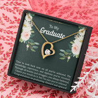 Load image into Gallery viewer, Graduation Gifts, Onward and Upward, Forever Love Heart Necklace For Women, College Preschool High School Graduation Present
