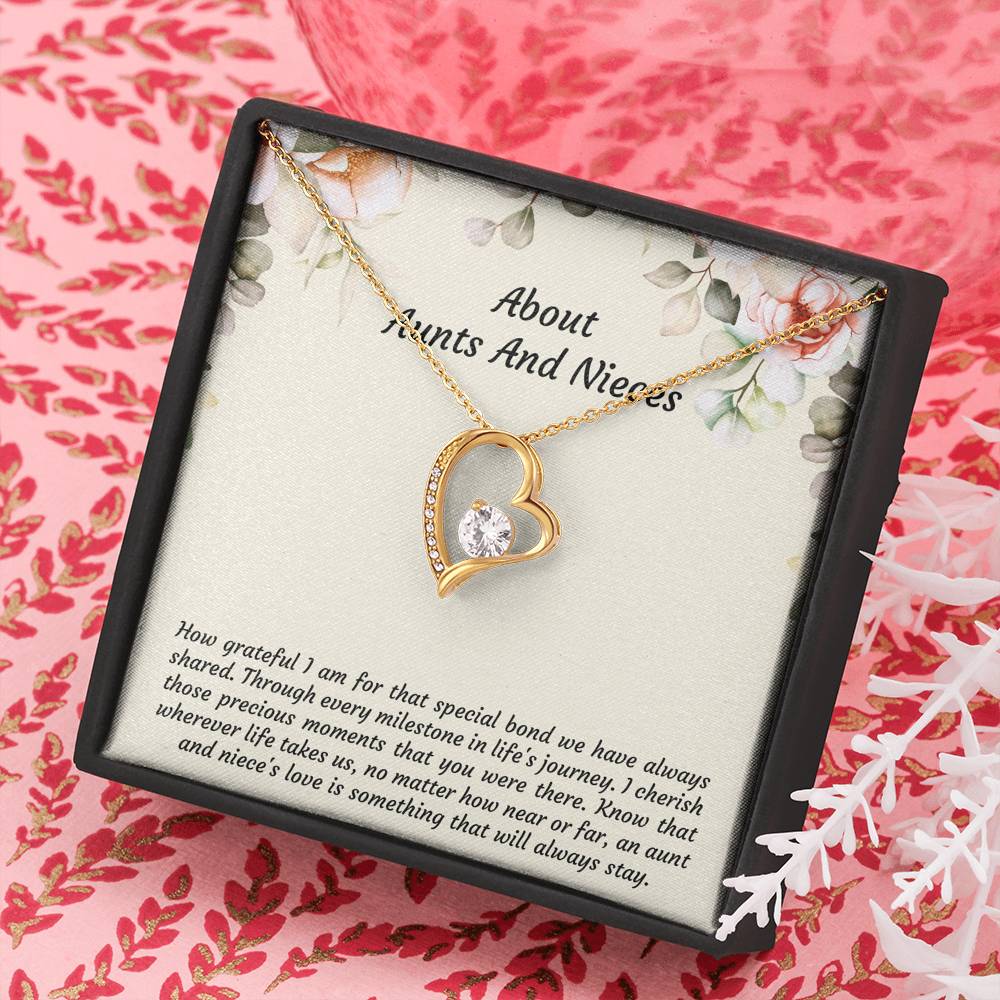 To My Niece Gifts, How Grateful I Am For That Special Bond, Forever Love Heart Necklace For Women, Niece Birthday Present From Aunt