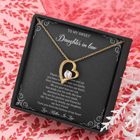 Load image into Gallery viewer, To My Daughter in Law Gifts, Thank You For The Love And Joy, Forever Love Heart Necklace For Women, Birthday Present Idea From Mother-in-law
