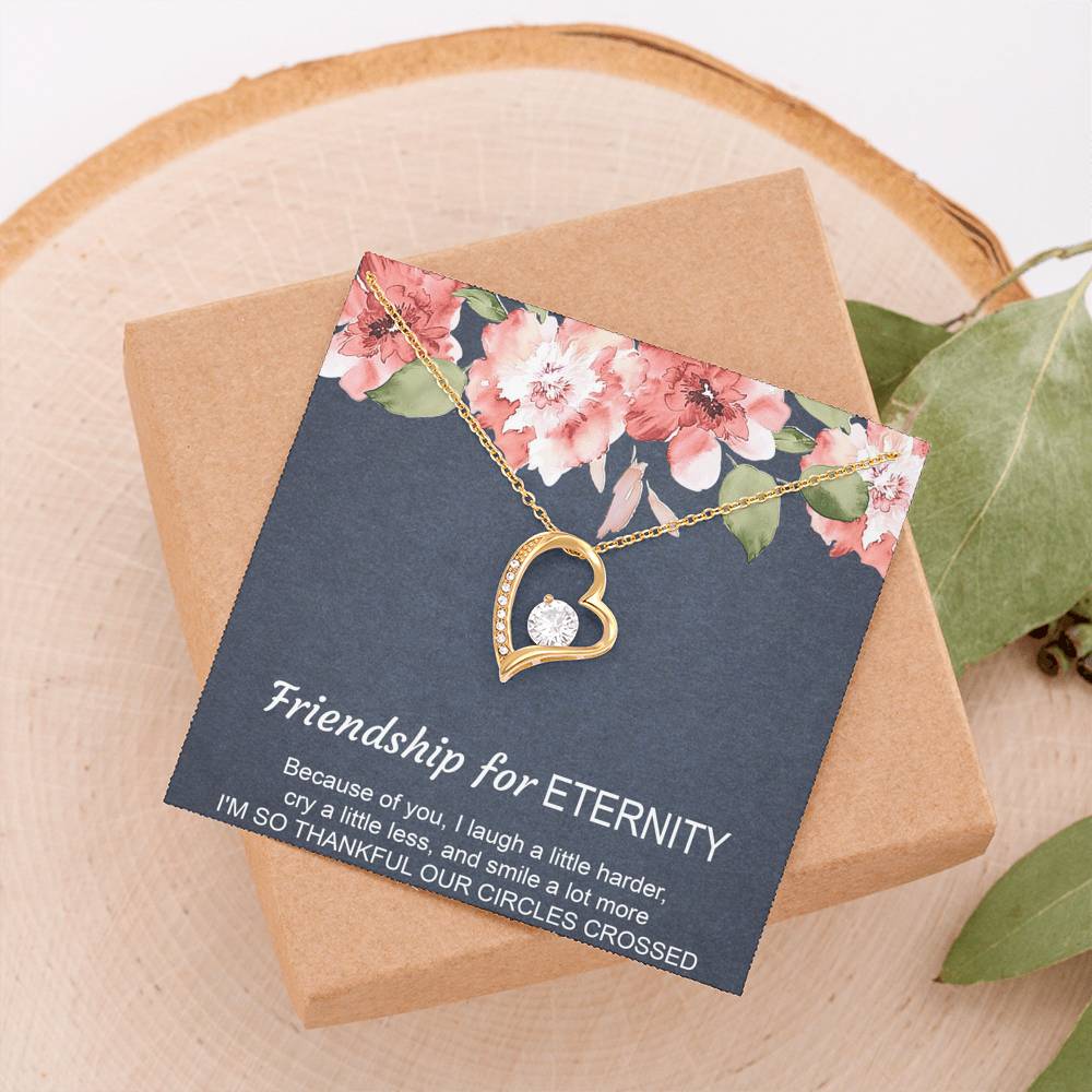 To My Best Friend Gifts, Friendship For Eternity, Forever Love Heart Necklace For Women, Birthday Present Idea From Bestie