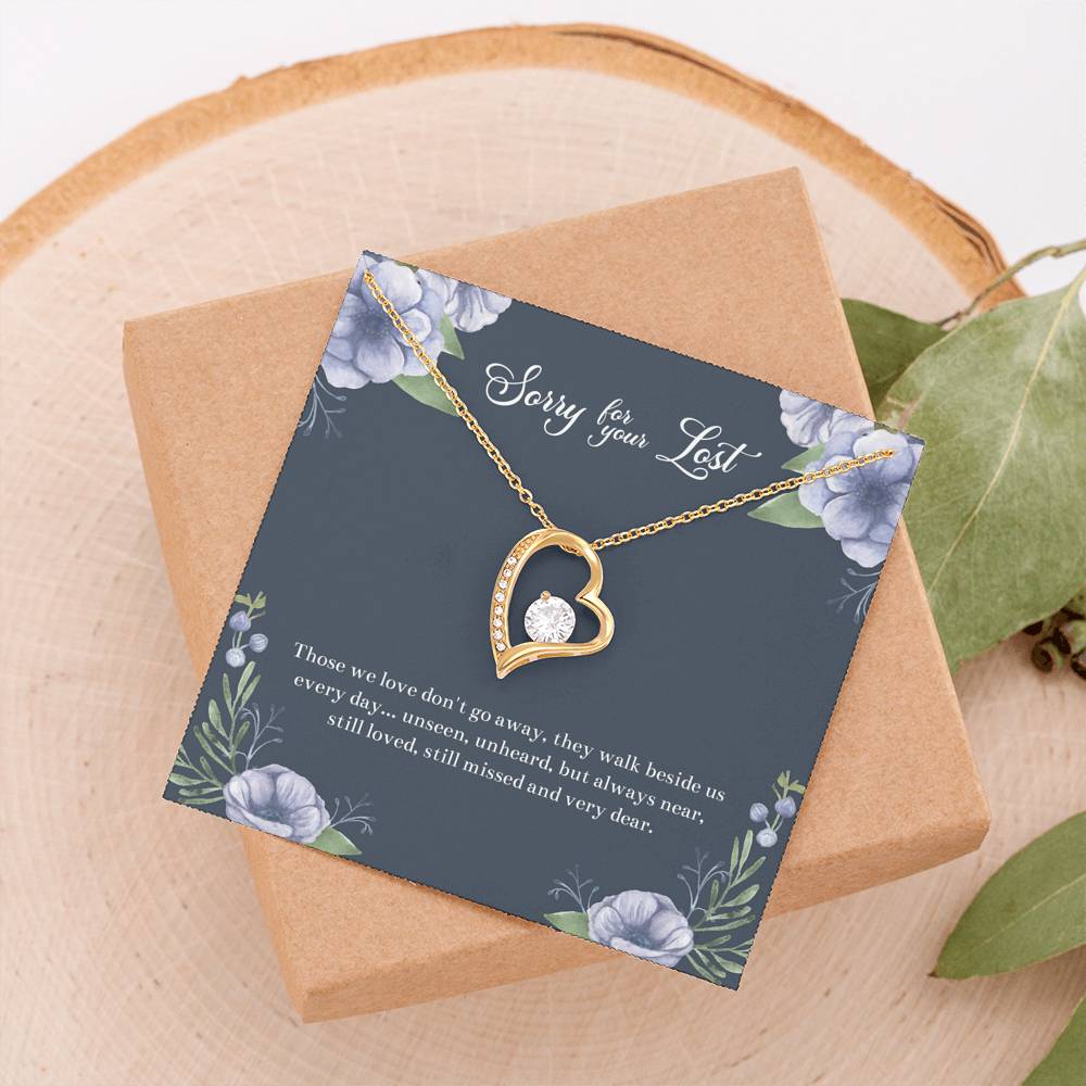Loss of Loved One Gifts, Still Loved, Sympathy Forever Love Heart Necklace For Loss of Loved One, Memorial Sorry For Your Loss Present