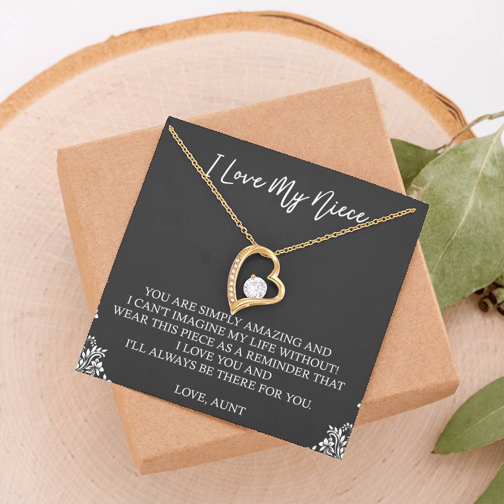 To My Niece  Gifts, You Are Simply Amazing, Forever Love Heart Necklace For Women, Birthday Present Idea From Aunt