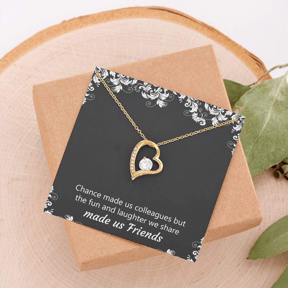 Retirement Gifts, Chance Made Us Colleagues, Happy Retirement Forever Love Heart Necklace For Women, Retirement Party Favor From Coworkers