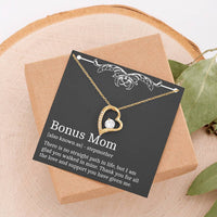 Load image into Gallery viewer, To My Bonus Mom Gifts, Thank You For All The Love, Forever Love Heart Necklace For Women, Birthday Mothers Day Present From Bonus Daughter
