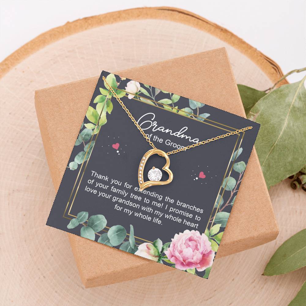 Grandmother of the Groom Gifts, I Promise To Love Your Grandson, Forever Love Heart Necklace For Women, Wedding Day Thank You Ideas From Bride