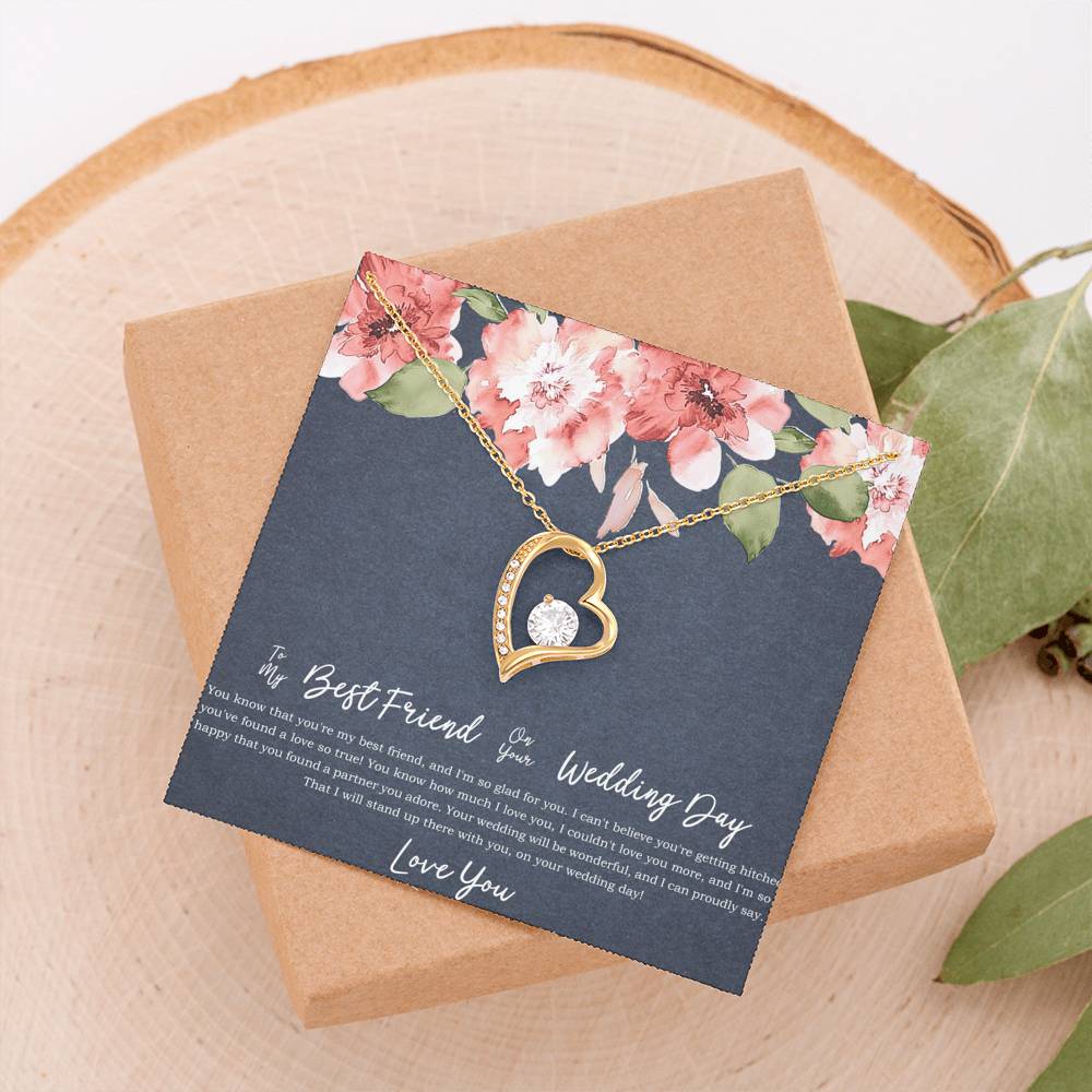 Bride Gifts, I'm So Happy You Found A Partner, Forever Love Heart Necklace For Women, Wedding Day Thank You Ideas From Best Friend