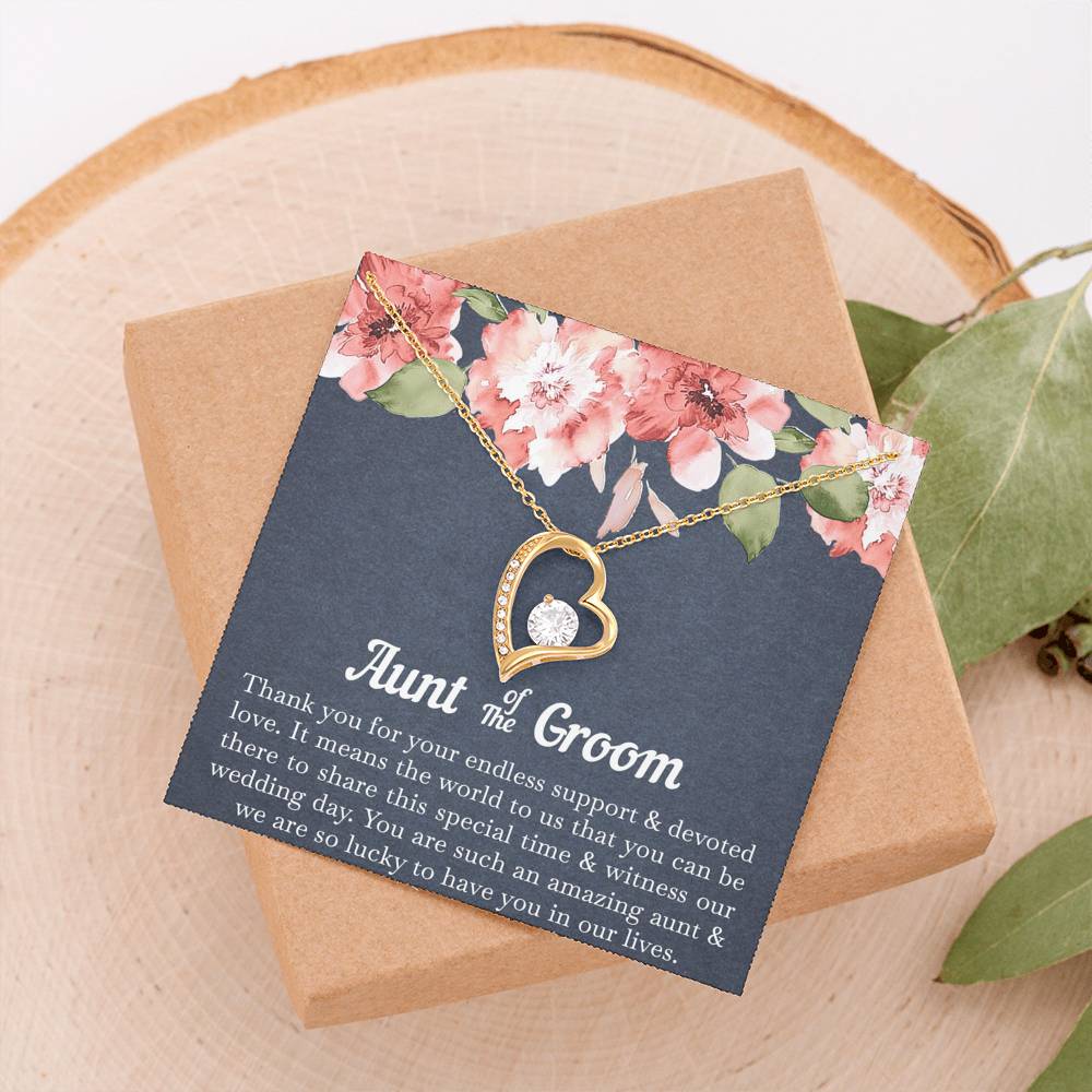 Aunt of the Groom Gifts, You Are Amazing, Forever Love Heart Necklace For Women, Wedding Day Thank You Ideas From Groom