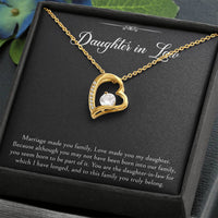 Load image into Gallery viewer, To My Daughter-in-law Gifts, Marriage Made You Family, Forever Love Heart Necklace For Women, Birthday Present Idea From Mother-in-law

