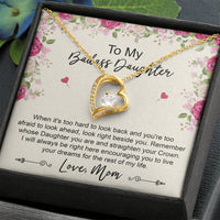 Load image into Gallery viewer, To My Badass Daughter Gifts, When It&#39;s Too Hard To Look Back, Forever Love Heart Necklace For Women, Birthday Present Idea From Mom
