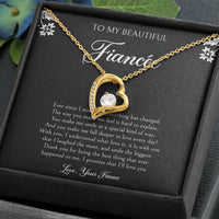 Load image into Gallery viewer, To My Fiancée, I&#39;ll Love You Forever, Forever Love Heart Necklace For Women, Anniversary Birthday Valentines Day Gifts From Fiancé

