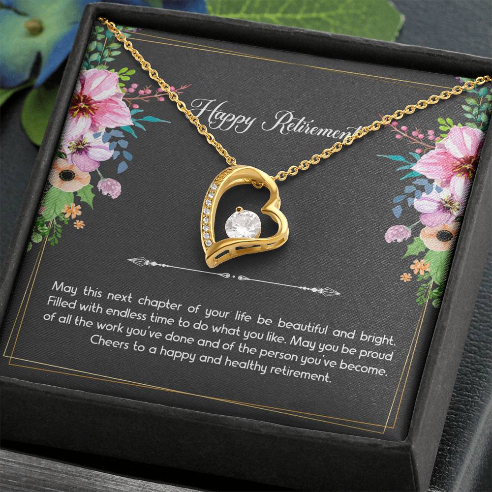 Retirement Gifts, Do What You Like, Happy Retirement Forever Love Heart Necklace For Women, Retirement Party Favor From Friends Coworkers
