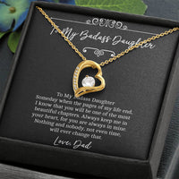 Load image into Gallery viewer, To My Badass Daughter Gifts, Someday When The Pages of My Life End, Forever Love Heart Necklace For Women, Birthday Present Idea From Dad
