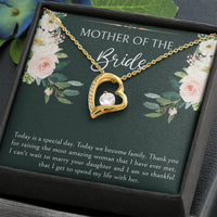 Load image into Gallery viewer, Mom of the Bride Gifts, Today We Become Family, Forever Love Heart Necklace For Women, Wedding Day Thank You Ideas From Groom
