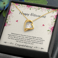 Load image into Gallery viewer, Retirement Gifts, Happy For You, Happy Retirement Forever Love Heart Necklace For Women, Retirement Party Favor From Friends Coworkers

