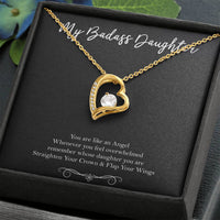 Load image into Gallery viewer, To My Badass Daughter Gifts, You Are Like An Angel, Forever Love Heart Necklace For Women, Birthday Present Idea From Mom
