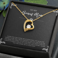Load image into Gallery viewer, To My Bonus Mom Gifts, You Mean The World To Me , Forever Love Heart Necklace For Women, Birthday Mothers Day Present From Bonus Daughter
