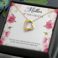 Load image into Gallery viewer, Mom of the Groom Gifts, Thank You For Raising Your Son, Forever Love Heart Necklace For Women, Wedding Day Thank You Ideas From Bride
