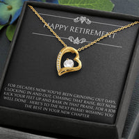 Load image into Gallery viewer, Retirement Gifts, Job Well Done, Happy Retirement Forever Love Heart Necklace For Women, Retirement Party Favor From Friends Coworkers
