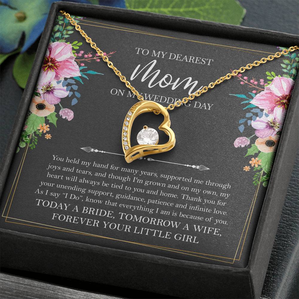 Mom of the Bride Gifts, You Held My Hand for Many Years, Forever Love Heart Necklace For Women, Wedding Day Thank You Ideas From Bride