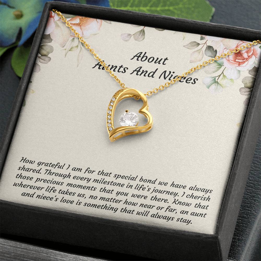 To My Niece Gifts, How Grateful I Am For That Special Bond, Forever Love Heart Necklace For Women, Niece Birthday Present From Aunt