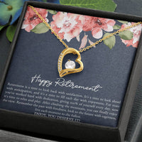 Load image into Gallery viewer, Retirement Gifts, Enjoy You Deserve It, Happy Retirement Forever Love Heart Necklace For Women, Retirement Party Favor From Friends Coworkers
