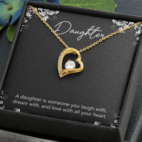 Load image into Gallery viewer, To My Daughter Gifts, A Daughter Is Someone You Laugh With, Forever Love Heart Necklace For Women, Birthday Present Idea From Mom
