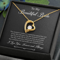 Load image into Gallery viewer, To My Bride Gifts, You Make Me A Better Person, Forever Love Heart Necklace For Women, Wedding Day Thank You Ideas From Groom

