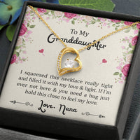 Load image into Gallery viewer, To My Granddaughter Gifts, Filled With My Love and Light, Forever Love Heart Necklace For Women, Birthday Present Idea From Nana

