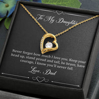 Load image into Gallery viewer, To My Daughter  Gifts, I Love You, Forever Love Heart Necklace For Women, Birthday Present Idea From Dad
