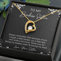 Load image into Gallery viewer, To My Badass Sister Gifts, Always Remember, Forever Love Heart Necklace For Women, Birthday Present Idea From Sister
