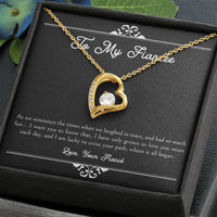 Load image into Gallery viewer, To My Fiancée, I Am Lucky To Cross Your Path, Forever Love Heart Necklace For Women, Anniversary Birthday Valentines Day Gifts From Fiancé
