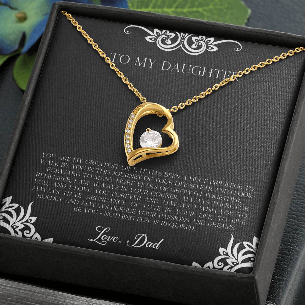 To My Daughter  Gifts, You Are My Greatest Gift, Forever Love Heart Necklace For Women, Birthday Present Idea From Dad