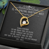 Load image into Gallery viewer, To My Niece  Gifts, Always Remember, Forever Love Heart Necklace For Women, Birthday Present Idea From Uncle
