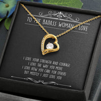 Load image into Gallery viewer, To My Badass Wife, I Just Love You, Forever Love Heart Necklace For Women, Anniversary Birthday Valentines Day Gifts From Husband
