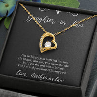Load image into Gallery viewer, To My Daughter in Law Gifts, I&#39;m So Happy You Married My Son, Forever Love Heart Necklace For Women, Birthday Present Idea From Mother-in-law
