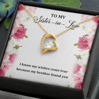 Load image into Gallery viewer, To My Sister-in-law Gifts, My Wishes Come True, Forever Love Heart Necklace For Women, Birthday Present Idea From Sister
