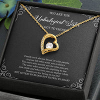 Load image into Gallery viewer, To My Unbiological Sister Gifts, Family Isn&#39;t Always Blood, Forever Love Heart Necklace For Women, Birthday Present Idea From Sister-in-law
