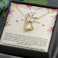 Load image into Gallery viewer, Mom of the Groom Gifts, I Am Proud And Blessed To Have You, Forever Love Heart Necklace For Women, Wedding Day Thank You Ideas From Groom

