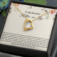 Load image into Gallery viewer, To My Mother-in-Law Gifts, The One Who Held His Hand, Forever Love Heart Necklace For Women, Birthday Mothers Day Present From Daughter-in-law
