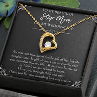 Load image into Gallery viewer, To My Bonus Mom Gifts, I Am So Grateful, Forever Love Heart Necklace For Women, Wedding Day Thank You Ideas From Bride
