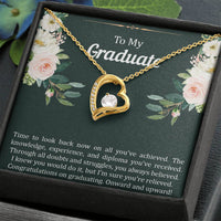 Load image into Gallery viewer, Graduation Gifts, Onward and Upward, Forever Love Heart Necklace For Women, College Preschool High School Graduation Present
