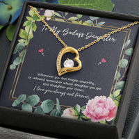 Load image into Gallery viewer, To My Badass Daughter Gifts, Whenever You Feel Fragile, Forever Love Heart Necklace For Women, Birthday Present Ideas From Mom Dad
