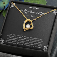 Load image into Gallery viewer, To My Bonus Mom Gifts, Thank You For Loving Me, Forever Love Heart Necklace For Women, Birthday Mothers Day Present From Bonus Daughter
