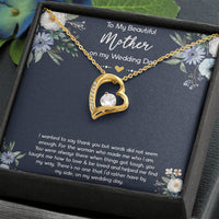 Load image into Gallery viewer, To My Mom of the Bride Gifts, I Wanted To Say Thank You, Forever Love Heart Necklace For Women, Wedding Day Thank You Ideas From Bride
