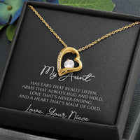 Load image into Gallery viewer, To My Aunt Gifts, Love That&#39;s Never Ending, Forever Love Heart Necklace For Women, Birthday Present Idea From Niece
