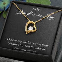 Load image into Gallery viewer, To My Daughter-in-law Gifts, I Know My Wishes Come True, Forever Love Heart Necklace For Women, Birthday Present Idea From Mother-in-law
