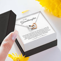 Load image into Gallery viewer, To My Granddaughter Gifts, Every Day That You Are Not With Me, Interlocking Heart Necklace For Women, Birthday Present Idea From Grandma Grandpa
