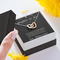 Load image into Gallery viewer, To My Daughter in Law Gifts, I&#39;m So Happy You Married My Son, Interlocking Heart Necklace For Women, Birthday Present Idea From Mother-in-law
